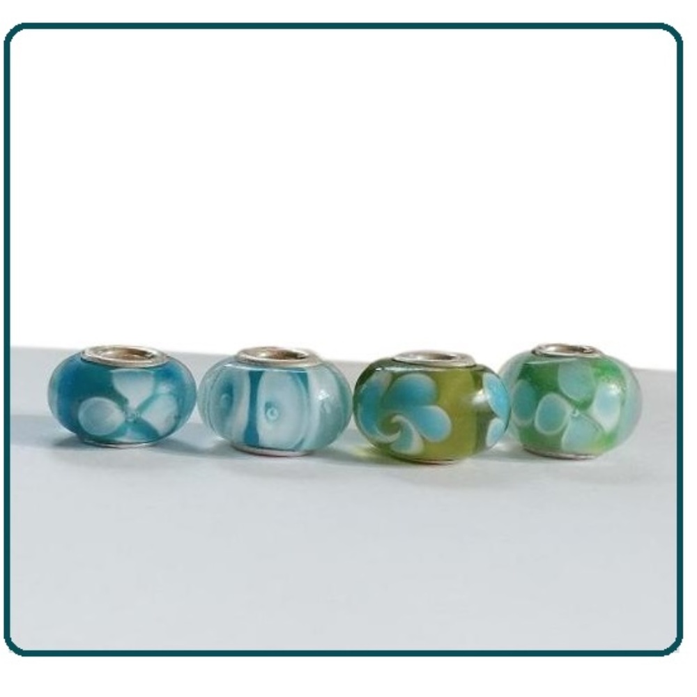 4 Pc Collection NEW Beads Spacers Charms 925 SS
